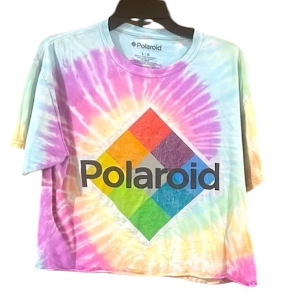 Vintage Polaroid Colorful Tied Dyed Tee Size Large